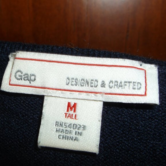 GAP Navy/White Cashmere poly Blend stripe tunic Sweater M - Picture 3 of 8